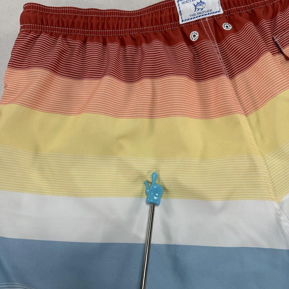 Southern‎ Tide Swim Trunks Men's 2XL Board Shorts Rainbow Stripe Beach Summer